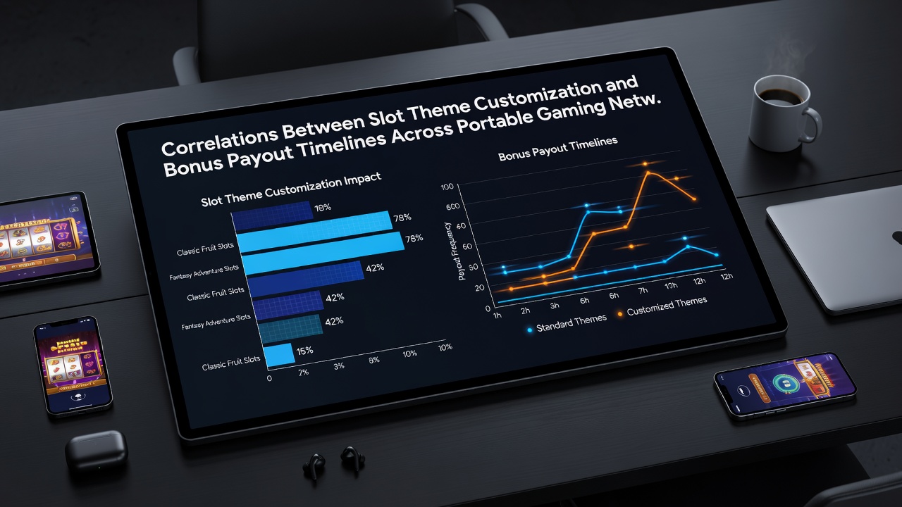 Portable device displaying customized slot theme alongside payout confirmation screen