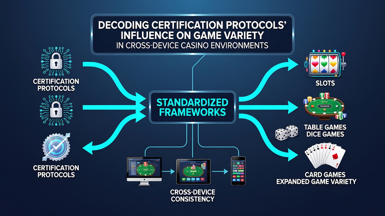 Technicians reviewing certification reports for multi-device casino games