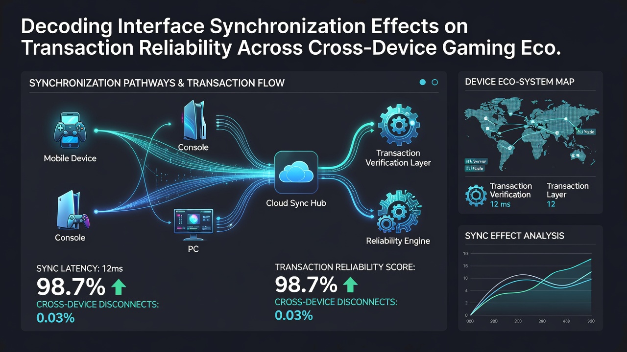 Transaction reliability metrics chart comparing success rates across mobile tablet desktop and console devices in gaming ecosystems