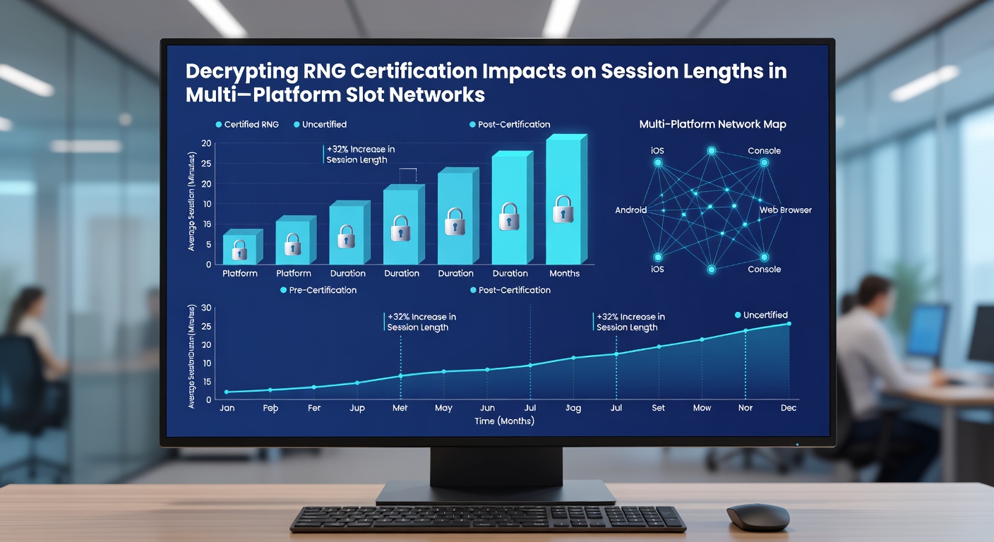 Multi-platform slot network architecture with RNG certification checkpoints highlighted
