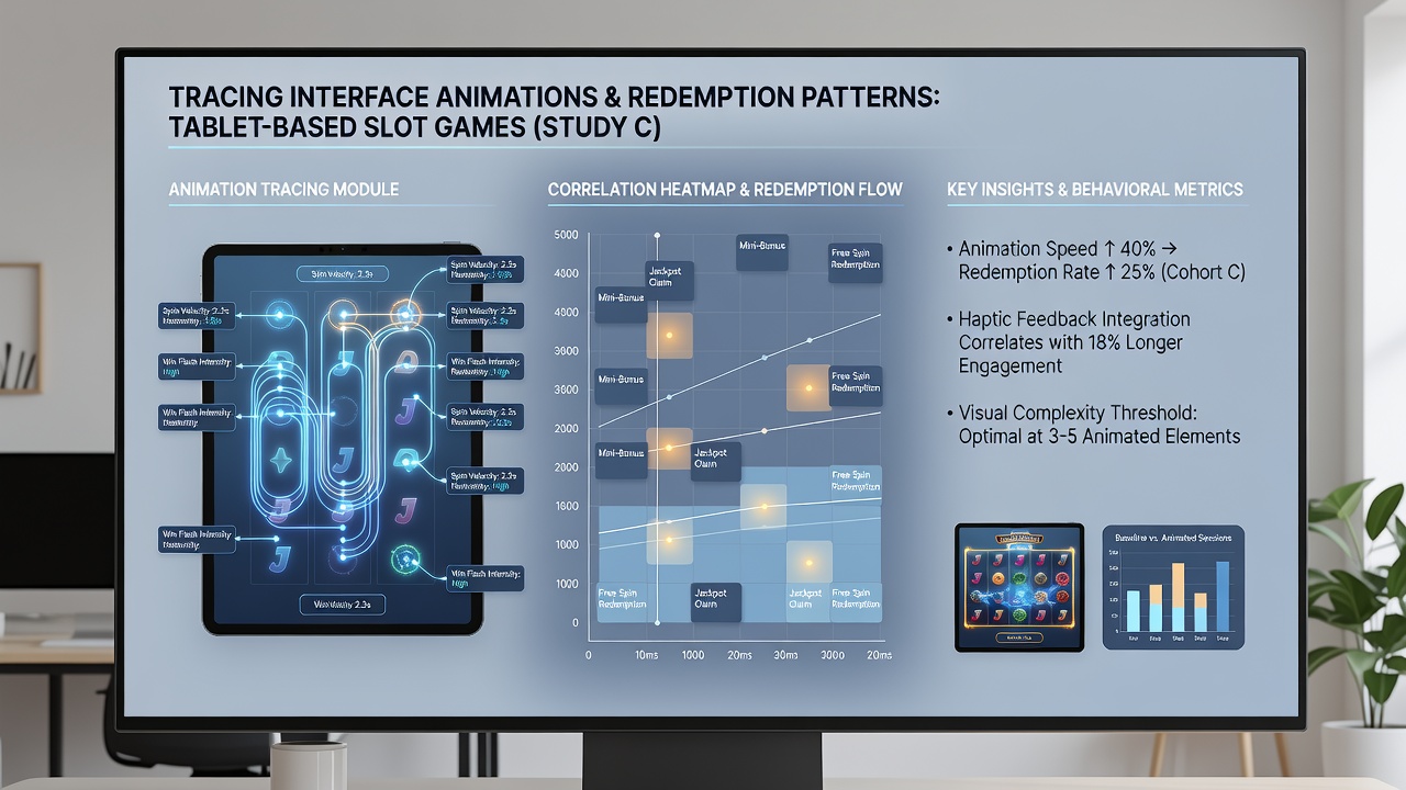 Analytical chart displaying redemption timing relative to animation intensity in slot interfaces