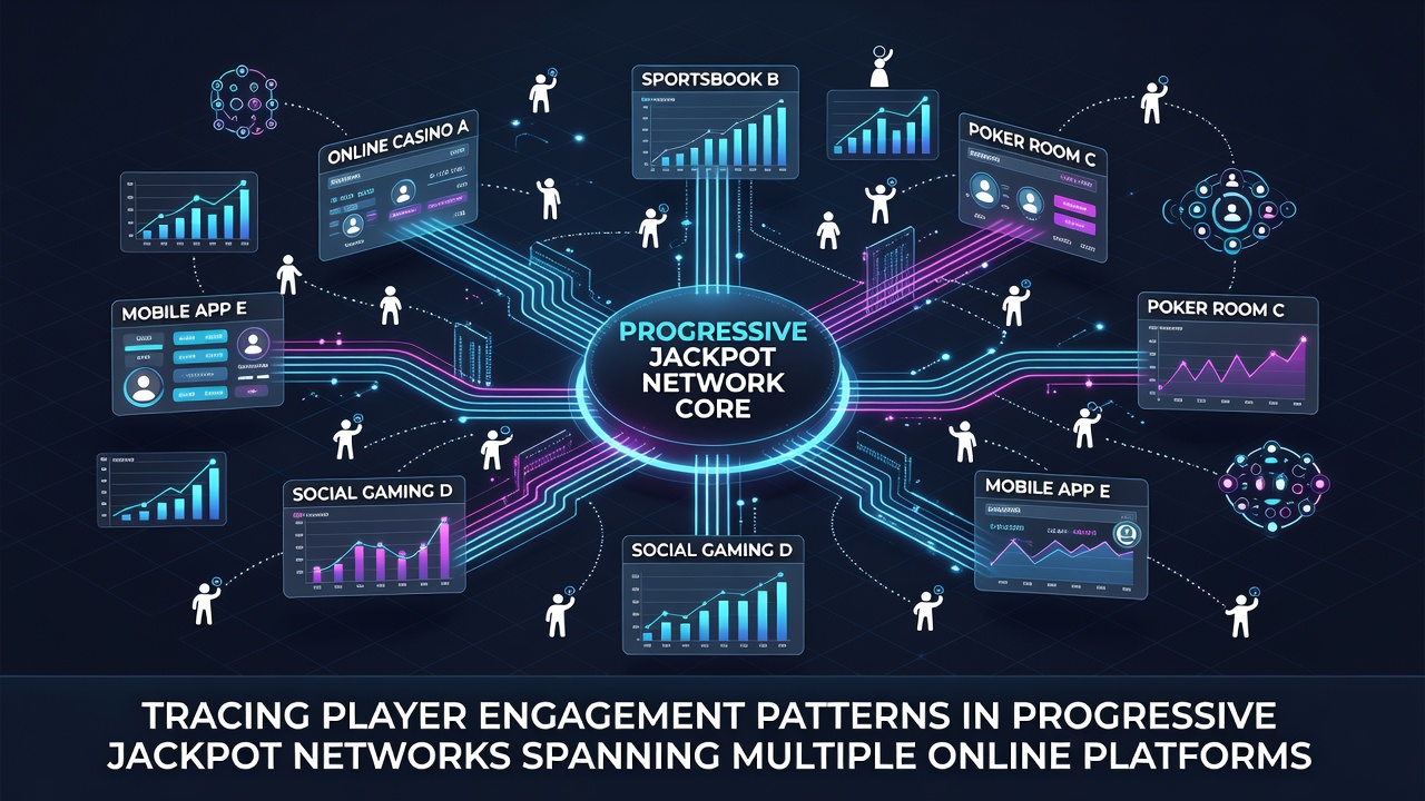 Analytics dashboard displaying player engagement heatmaps and jackpot growth curves across multiple online casino platforms
